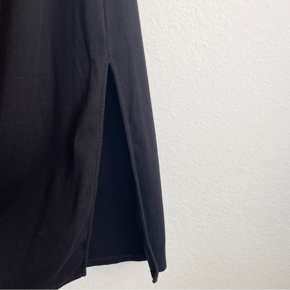Old Navy Black Fitted One Shoulder Double Strap Rib Knit Midi Dress 3X - Picture 4 of 8